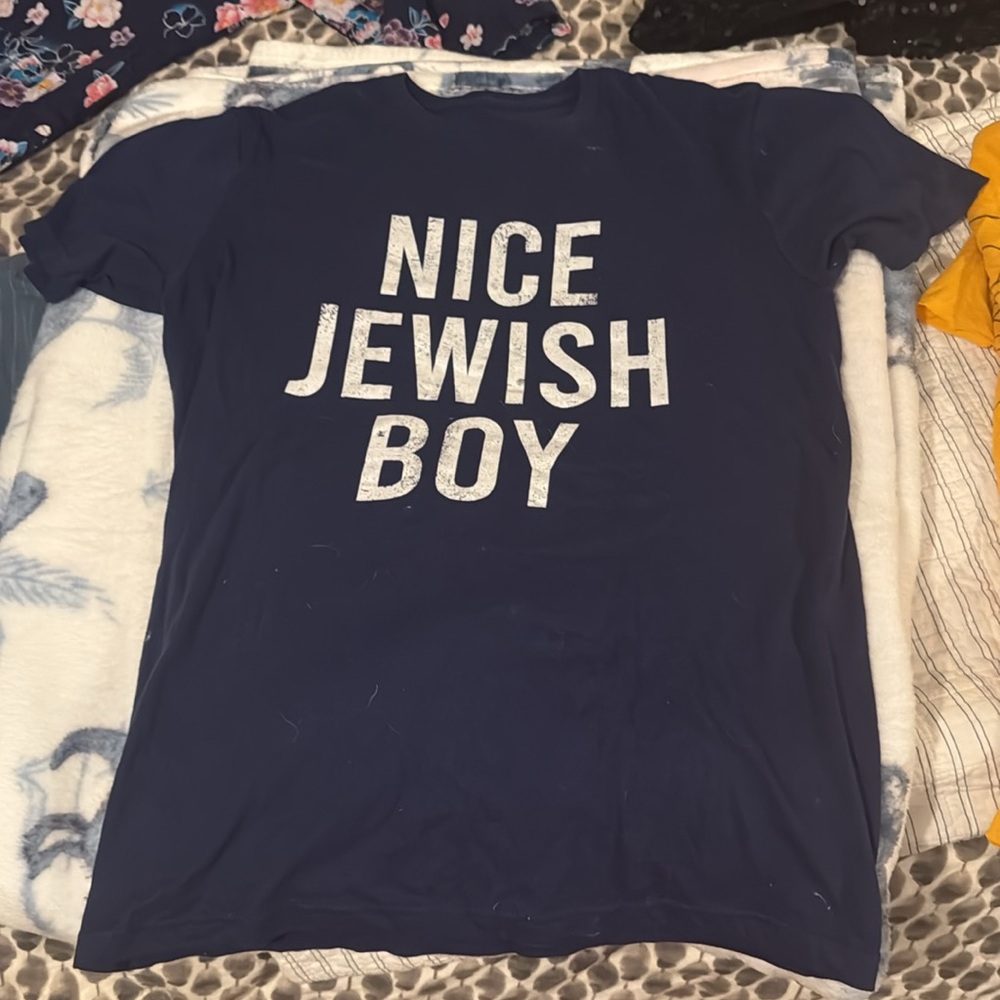 Nice Jewish Boy tee shirt in blue. 100% cotton.